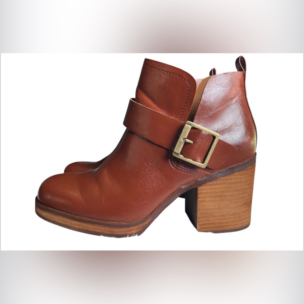 KORKS Kork Ease Tea Ankle Boots Bootie Tan Leather Womens US 11 - Picture 4 of 9